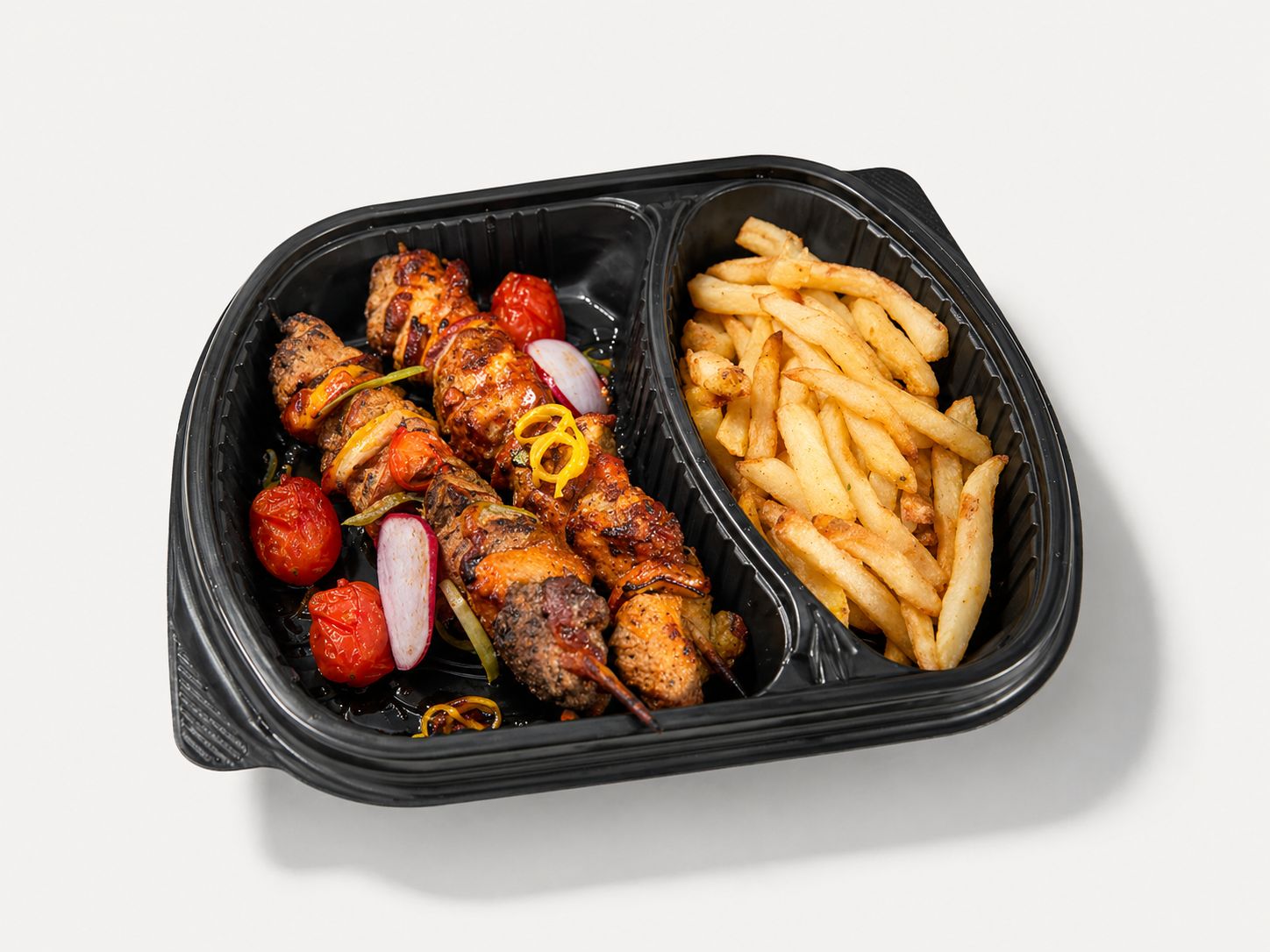 Brochettes mixtes & frites maison